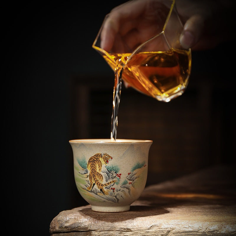 Zodiac Retro Chinese Style Ceramic Kung Fu Master Cup Set - Multiple Variants