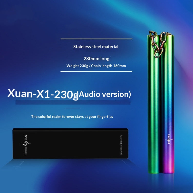 Stainless Steel Gradient Color Nunchaku Training Equipment for Martial Arts