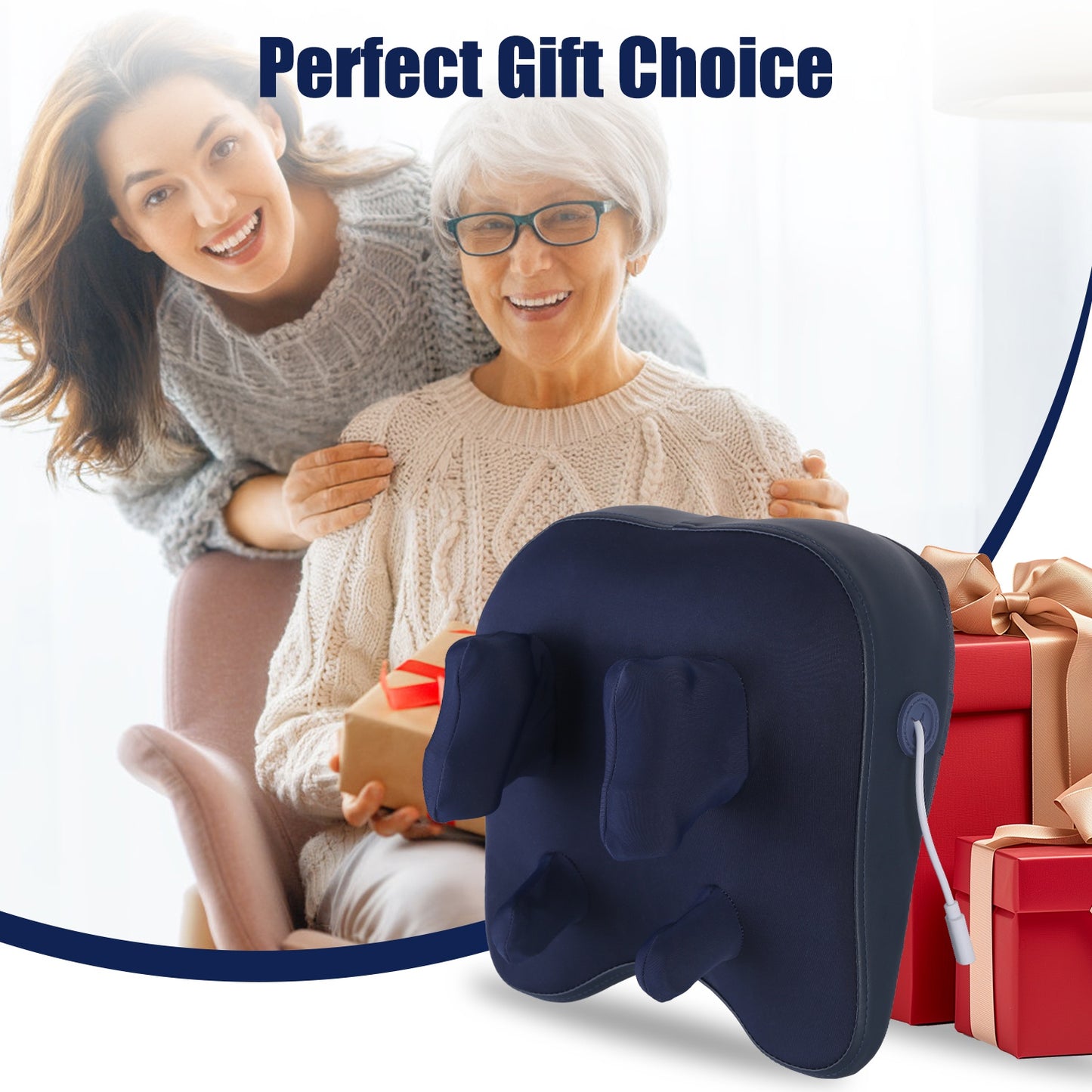 Cordless Neck Shoulder Massager with Heating, Deep Kneading, 3 Intensity Levels