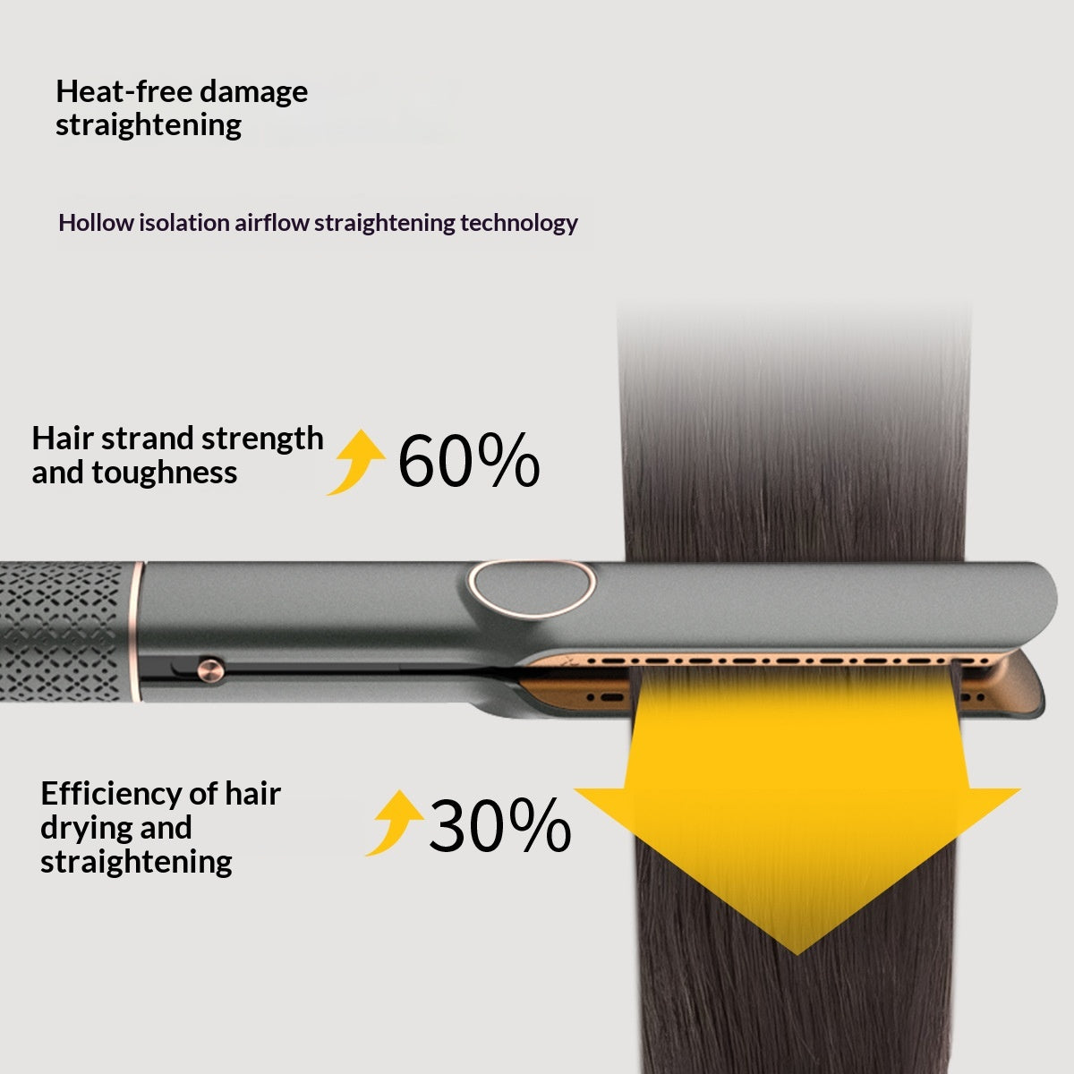 Dual-Use Hair Dryer Comb with Straightening & Curling - 1300W EU 220V