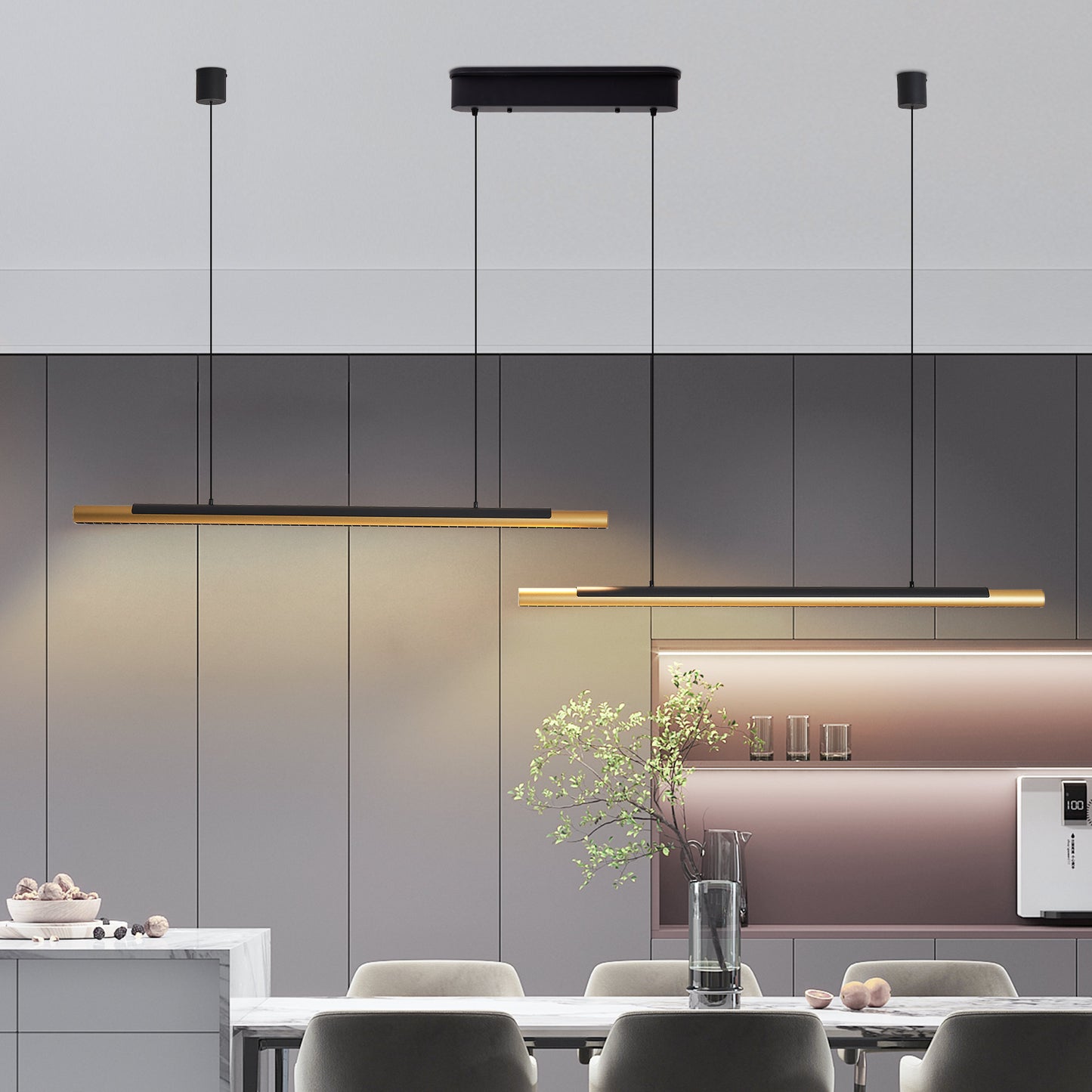 Modern Geometric 6-Light Chandelier - Stylish Metal Pendant Light Fixture