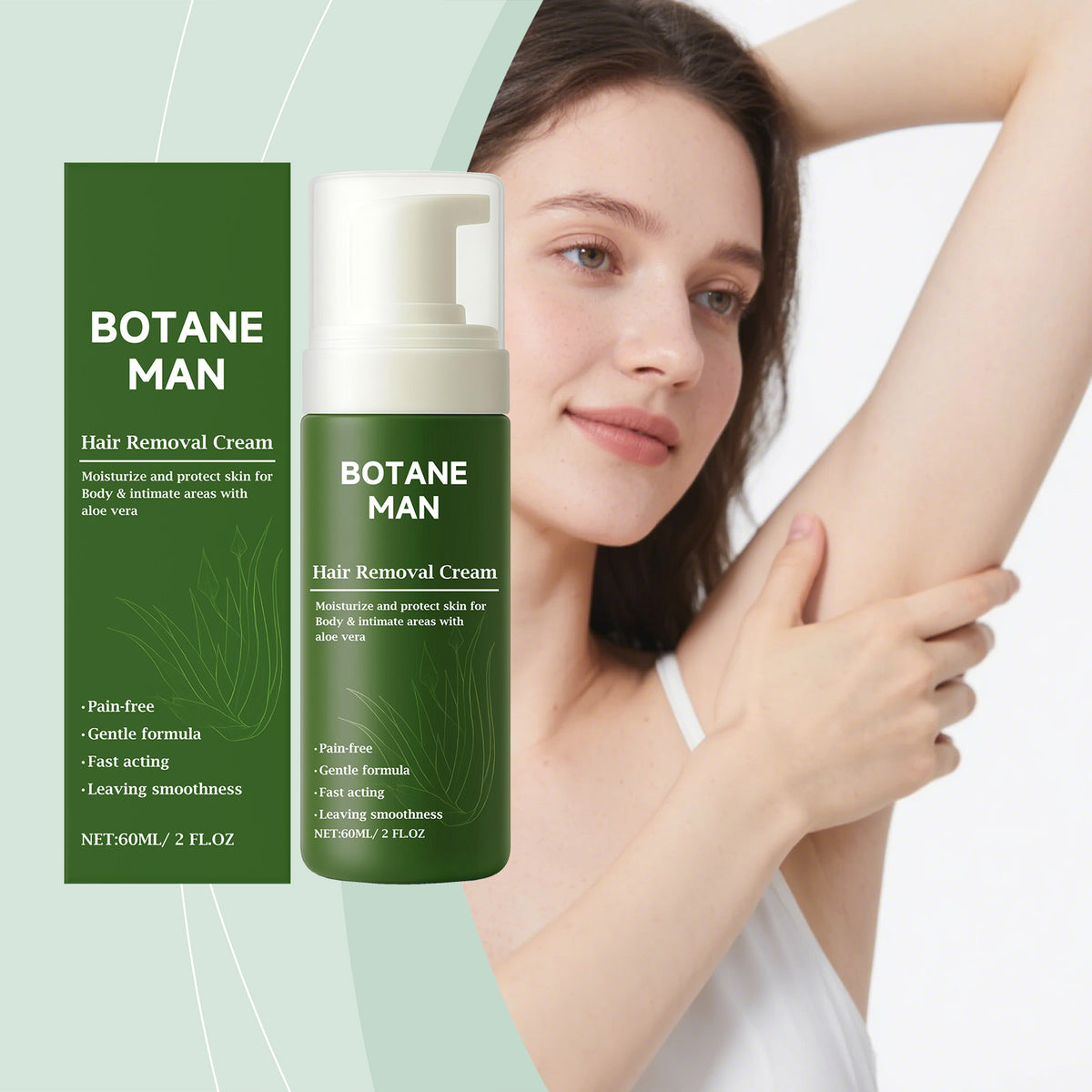 Gentle Hair Removal Mousse 60ml - Moisturizing Body Care Solution