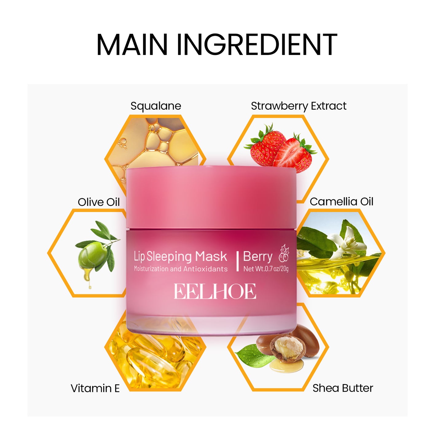Hydrating Lip Sleeping Mask - Moisturizing Strawberry Lip Care Treatment