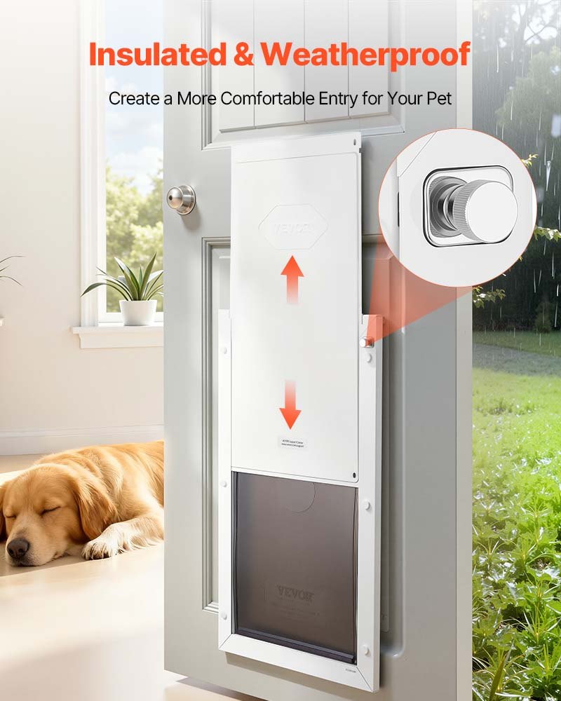Large Pet Door with Magnetic Flaps & Metal Frame - Weatherproof Dog Door for Indoor & Outdoor Use