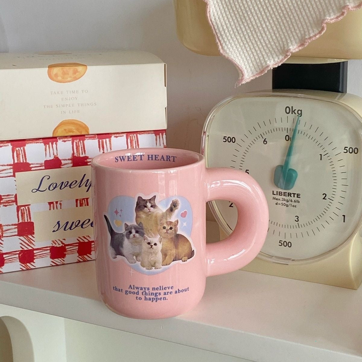 Cute Kitten Printed Ceramic Mug - 300ml Pink Pig Home Drinkware