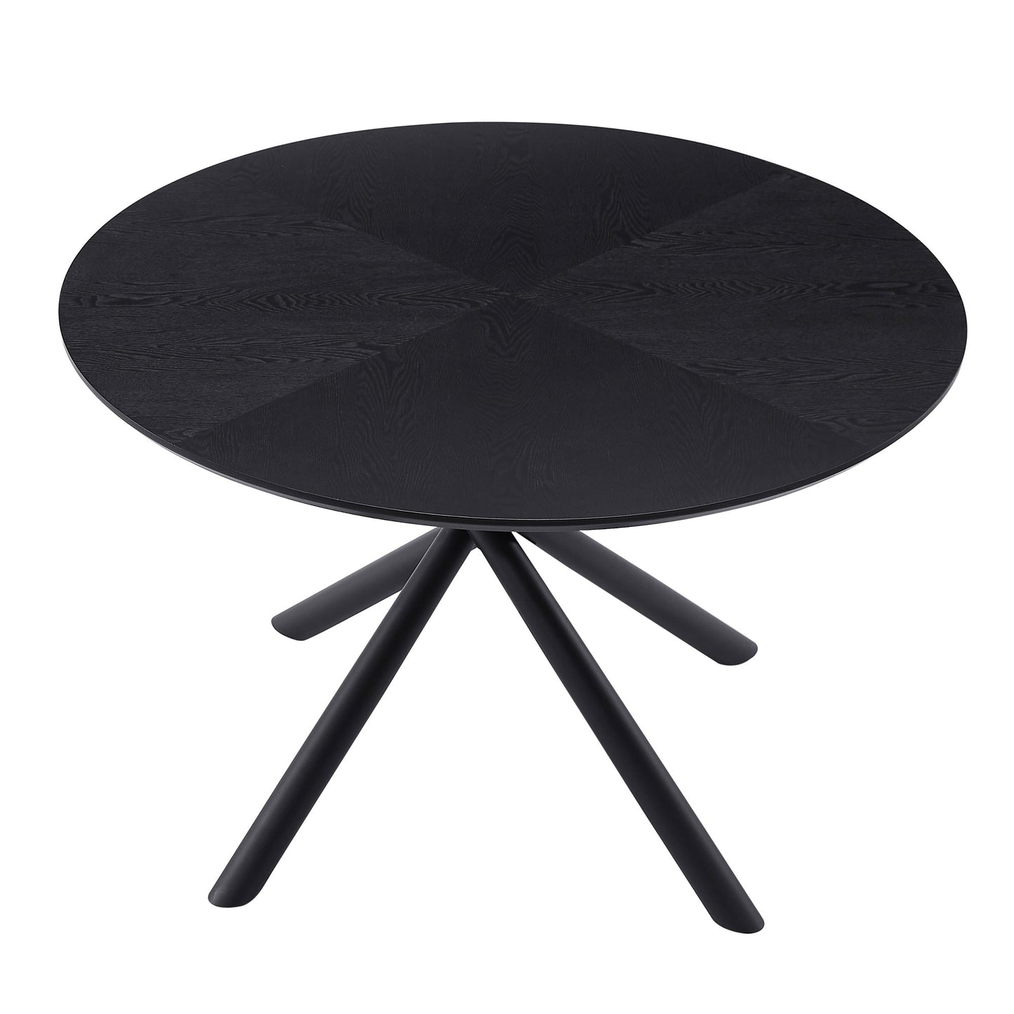 53.14'' Round MDF Coffee Table with Cross Legs - Black