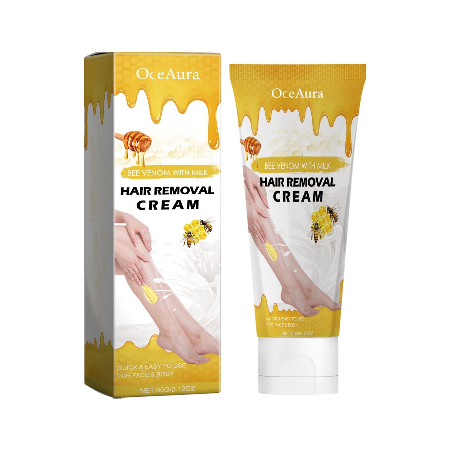 Bee Venom Moisturizing Hair Removal Cream - Gentle Body Depilatory