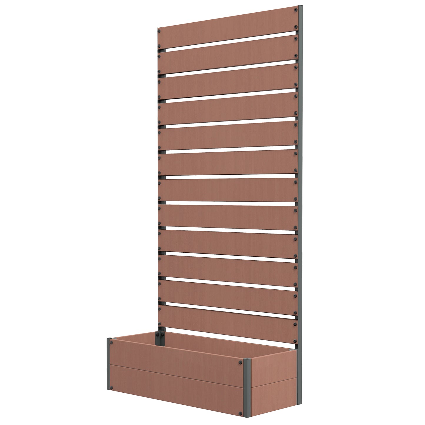 Raised Garden Bed with Trellis for Climbing Plants - Outdoor Planter Box, Light Brown 960x405x175mm