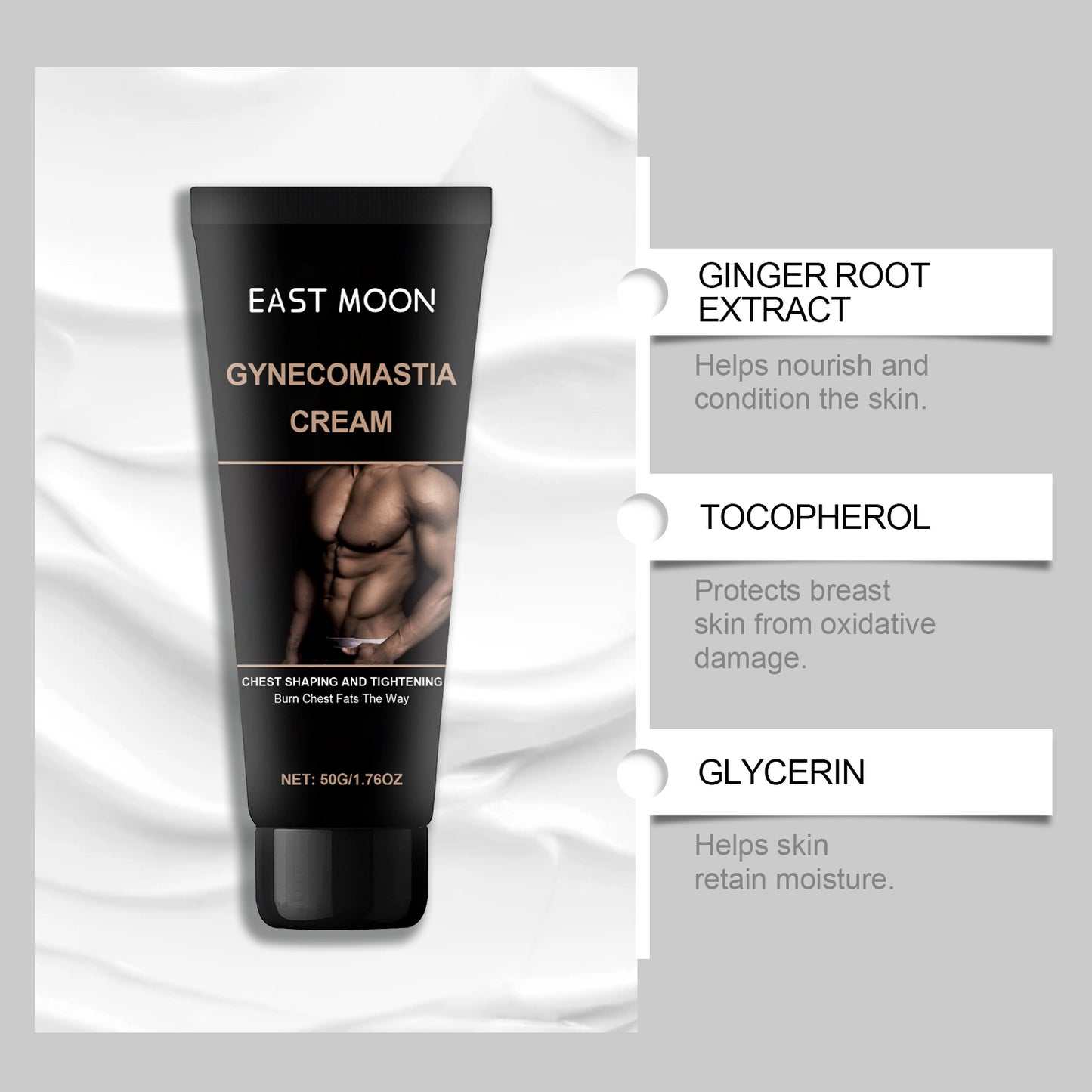 Daily Chest and Body Skin Care Cream - 50g Natural Fat Burning Formula
