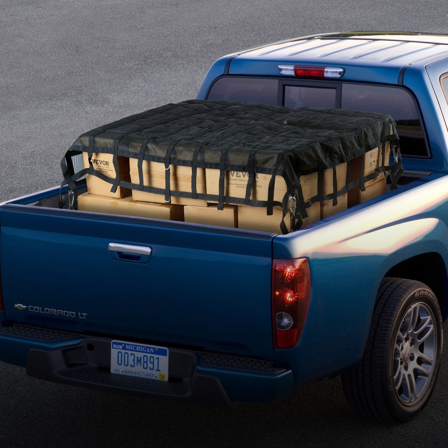 Heavy Duty Cargo Net 96x81 Inches with Adjustable Buckles & S-Hooks - Weatherproof Load Capacity 1500 lbs