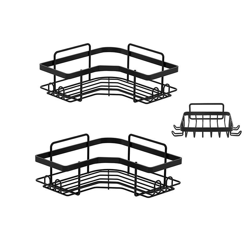 Multi-Size Iron Triangle Bathroom Storage Rack Set - Modern Space Saver