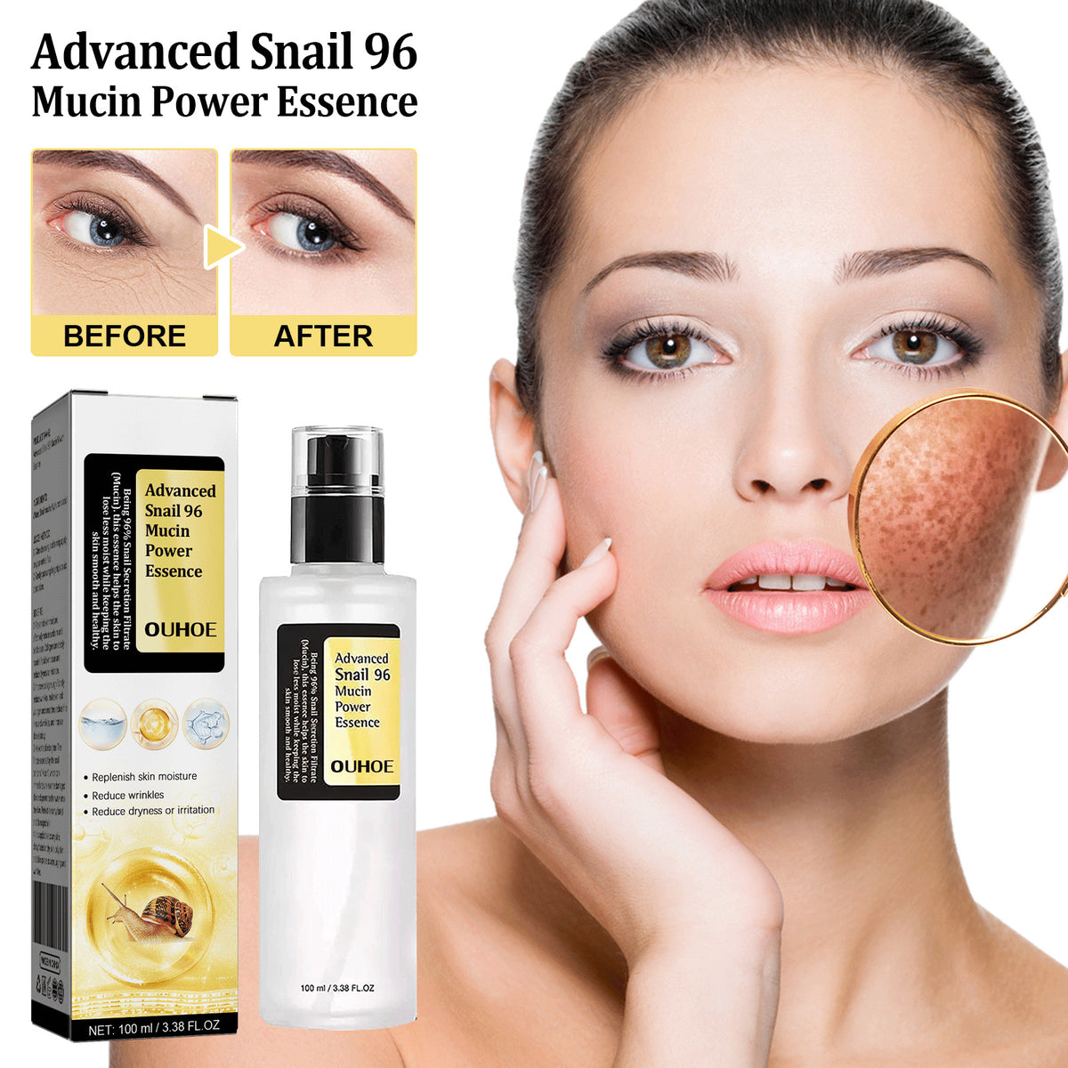 Snail Collagen Facial Essence - Moisturizing Liquid for Skin Repair 100ml