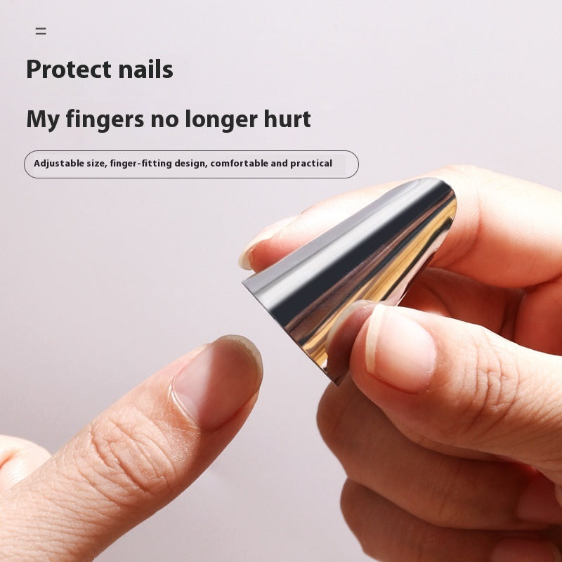 Stainless Steel Garlic Peeling Finger Protector - Nail Cover for Kitchen Use