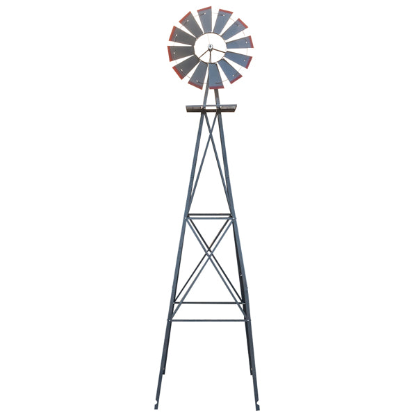 4-Pod Windmill Garden Decor - 8FT Tall Vane Wind Spinner with Steel Construction