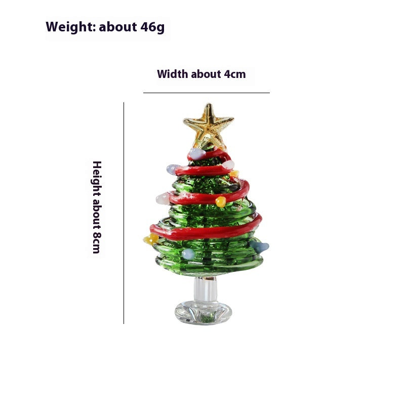 Christmas Winding Wire Glass Craft Decoration with Light - Handmade Festive Ornament