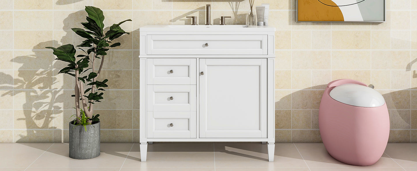 36'' Modern Bathroom Vanity with Ceramic Sink and Storage Cabinet