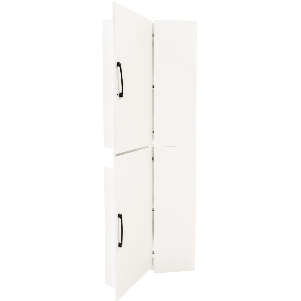 White Corner Kitchen Pantry Cabinet - 70.87" Tall L-Shaped Storage