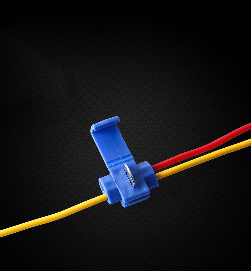 Blue T-Type Wire Connector Clip for Electrical Wiring - 10PCS