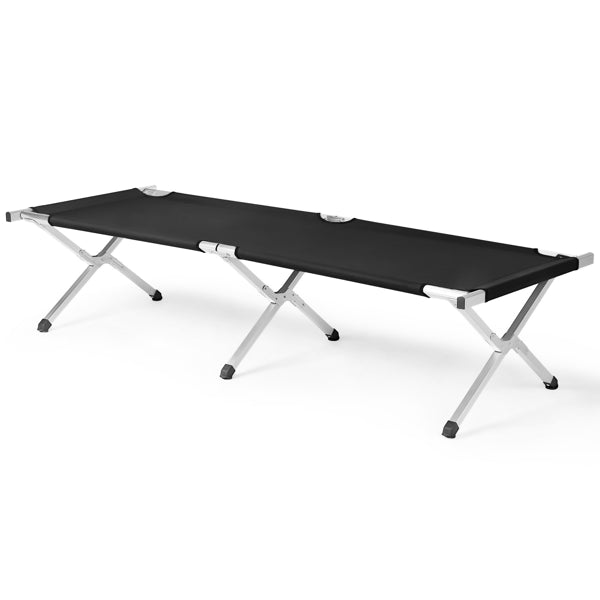 Portable Folding Camping Cot with Carrying Bag - Army Black