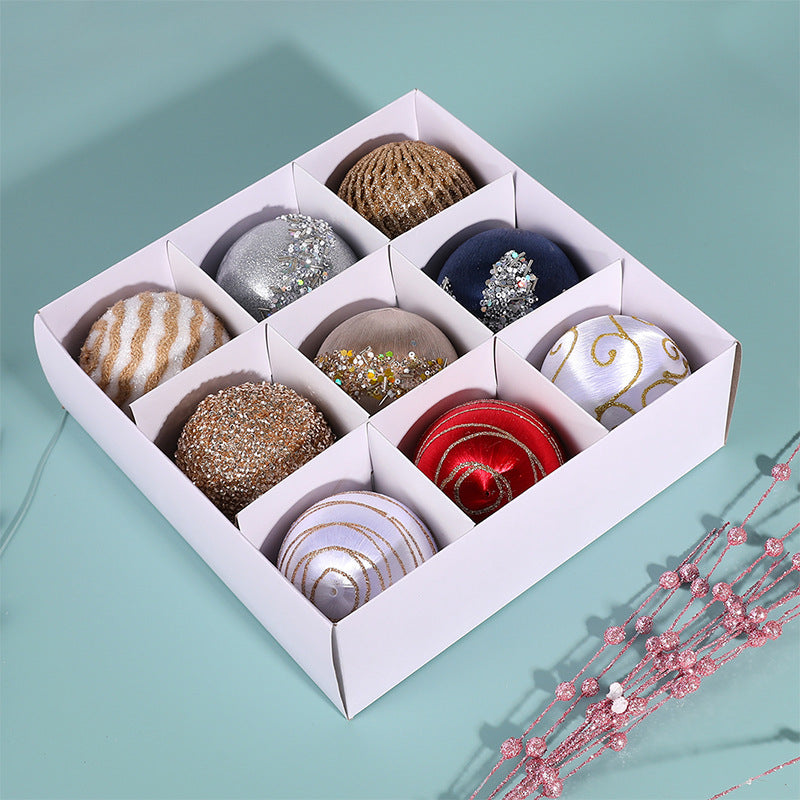 Christmas Foam Ball Decorations Set - 8cm 9-Pack Holiday Tree Ornaments