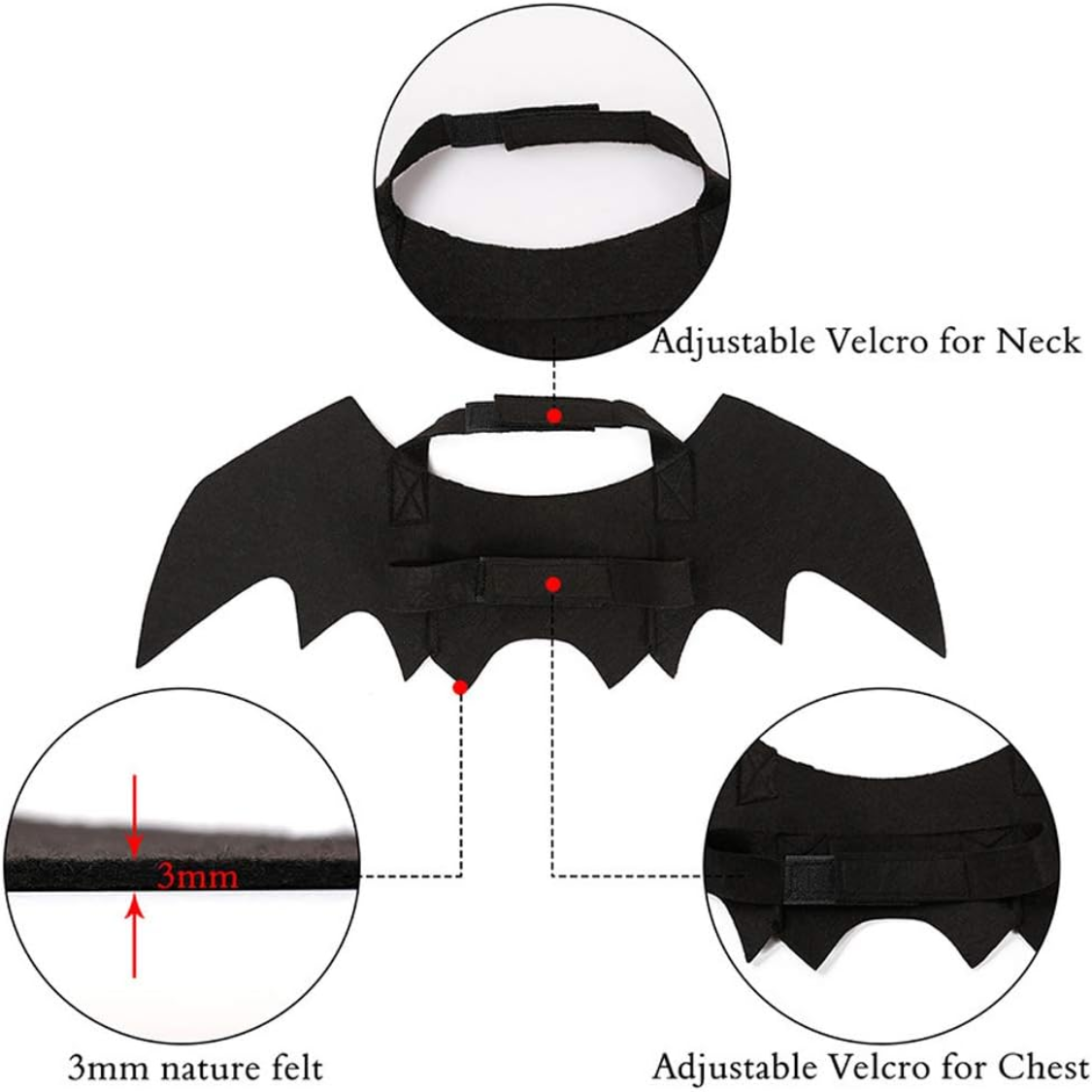 Pet Cat Bat Wings Halloween Costume Accessories - Cute & Lightweight