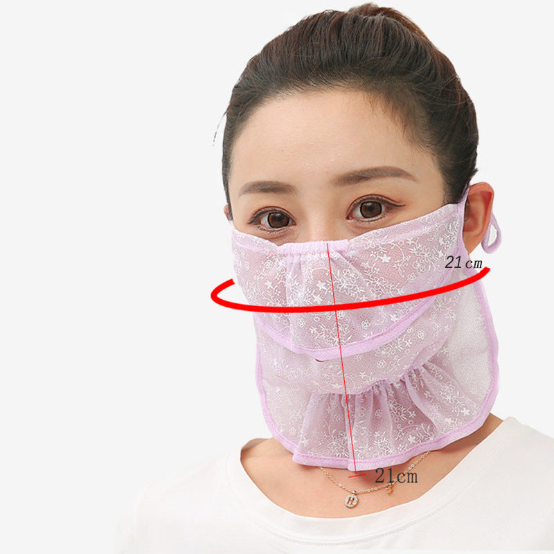 Outdoor Sun Protection Mask Breathable Ice Silk Neck Cover UV Dustproof Face Mask