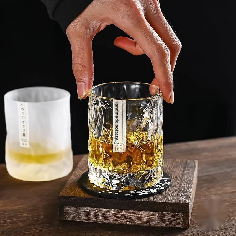 Hammered Surface Liquor Glass Whiskey Glacier Glass - Minimalist Japanese Style