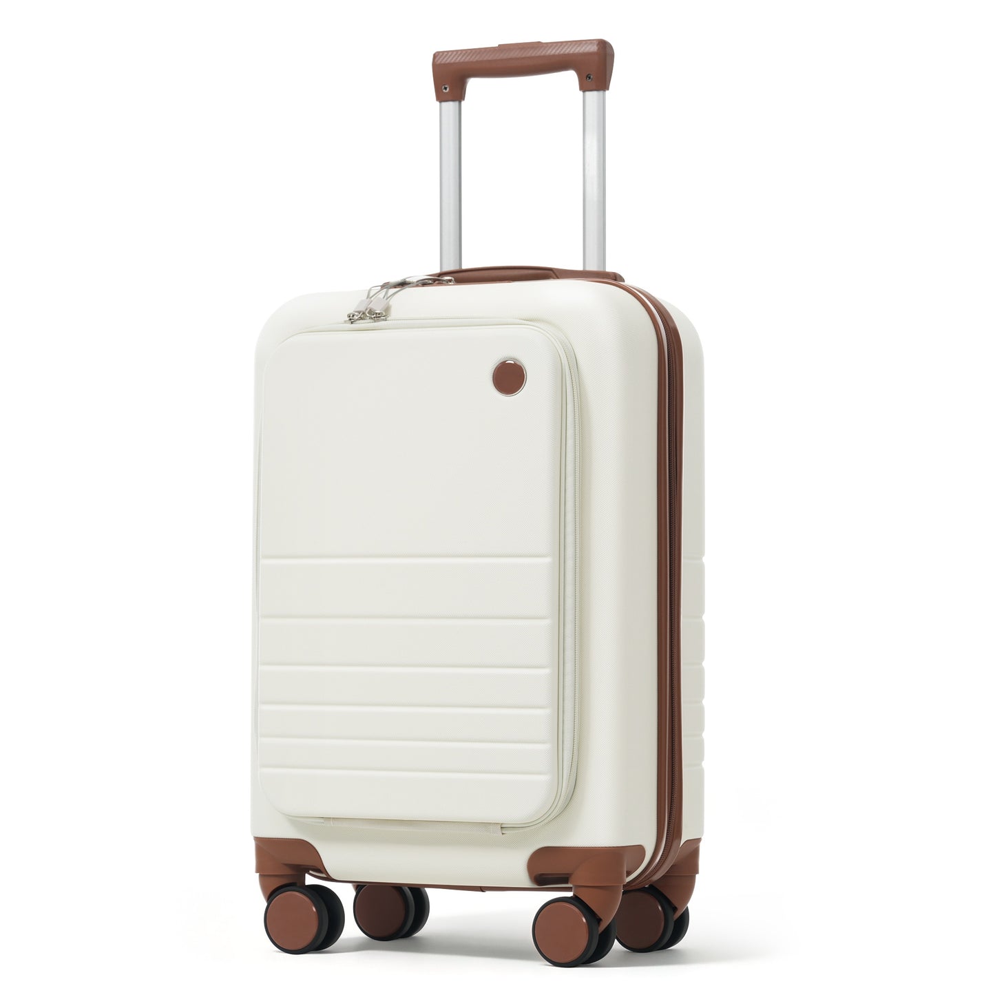 4-Piece Luggage Set with USB Charging Ports - Ivory