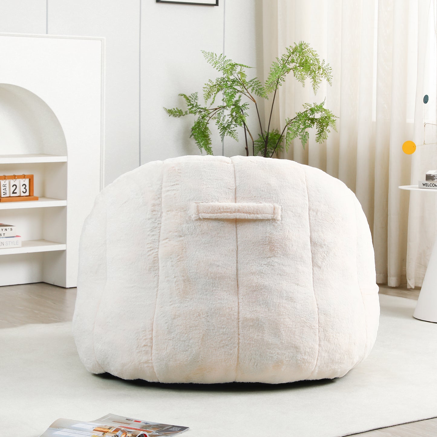Bean Bag Chair, Sofa Chair With Armrests Stuffed High-Density Foam,