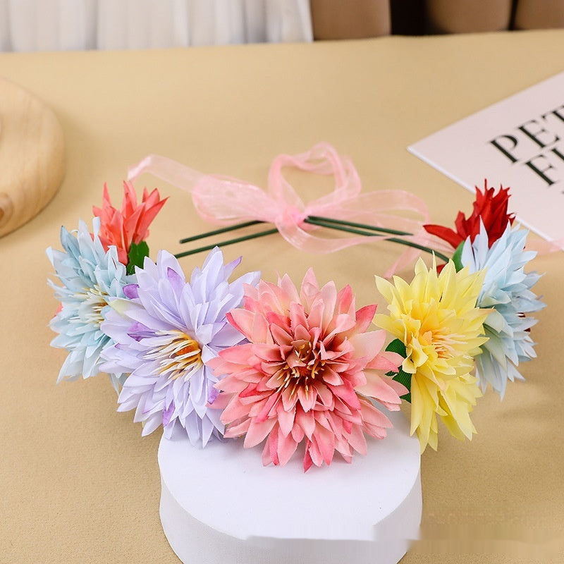 Children's Fairy Flower Garland Headband - Adjustable Hair Accessories for Kids & Adults