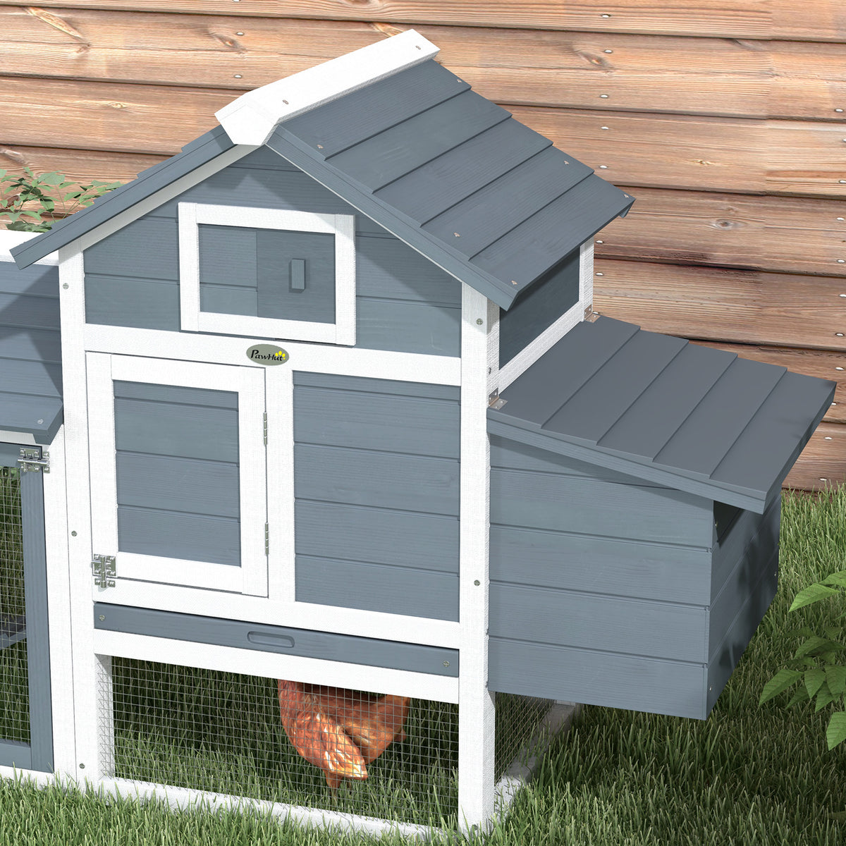 59-Inch Wooden Chicken Coop Poultry House with Nesting Box & Removable Tray
