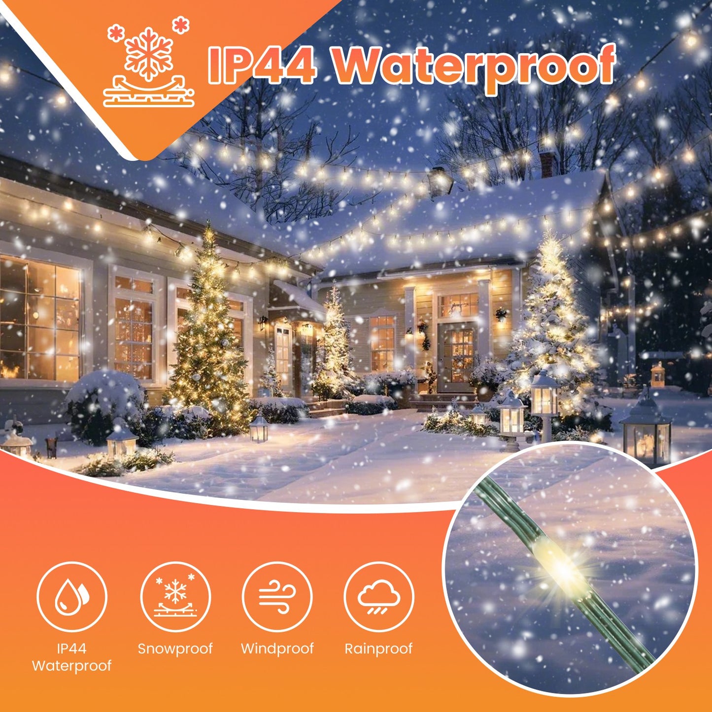 330FT Outdoor Christmas String Lights with Remote & 8 Modes