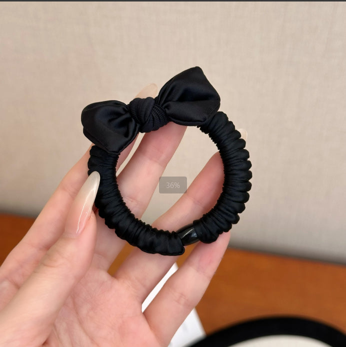 Black Fabric Hair Bow for Hair Accessories - Small Intestine Hair Circle