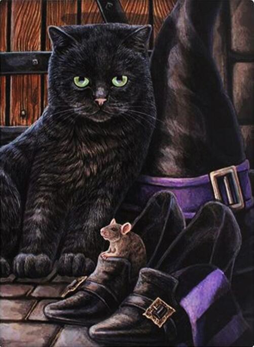 Animal Cat and Shoe Mosaic Cross Stitch Kit - Diamond Embroidery Art Decor