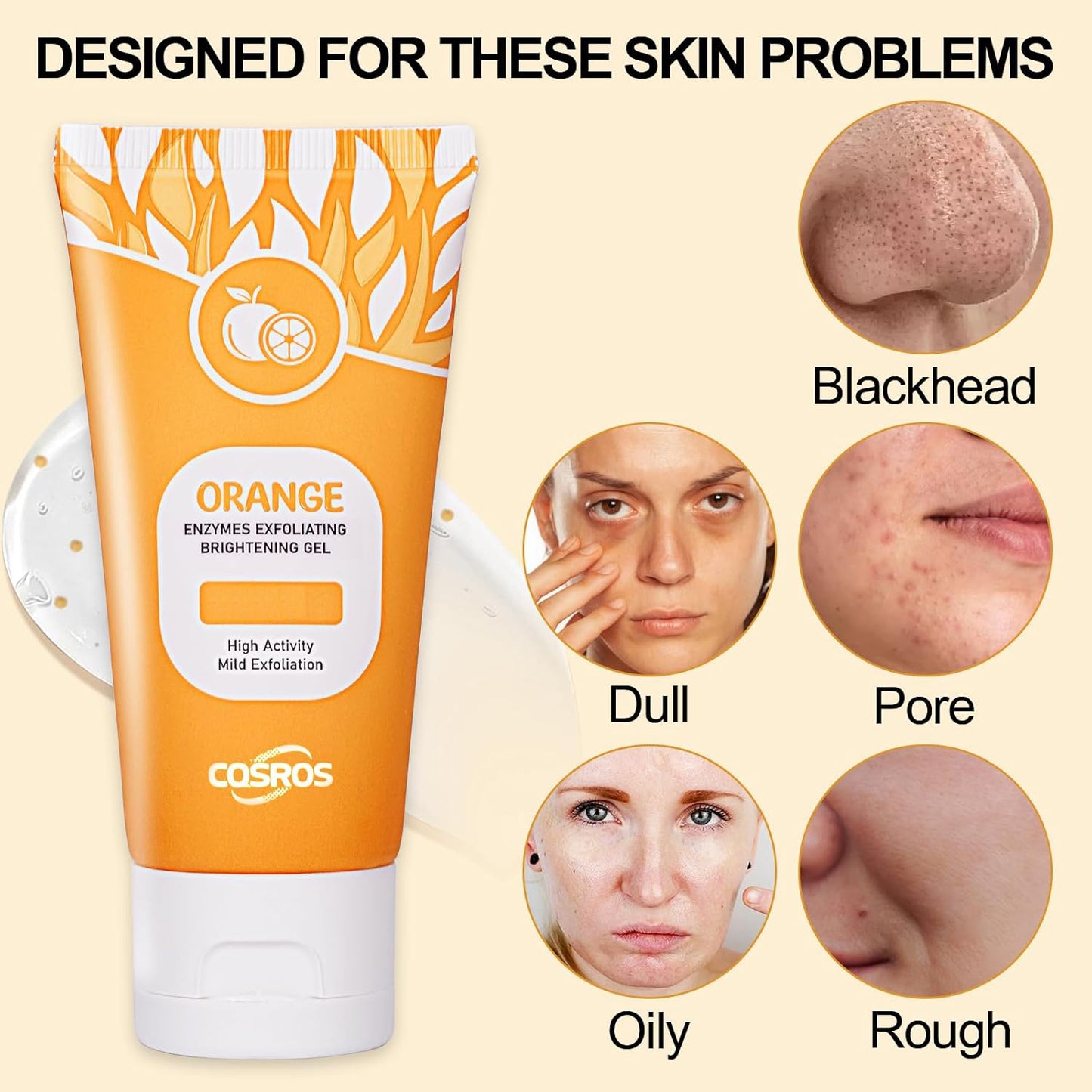 Orange Exfoliating Gel Scrub for Face and Body - Deep Pore Cleansing