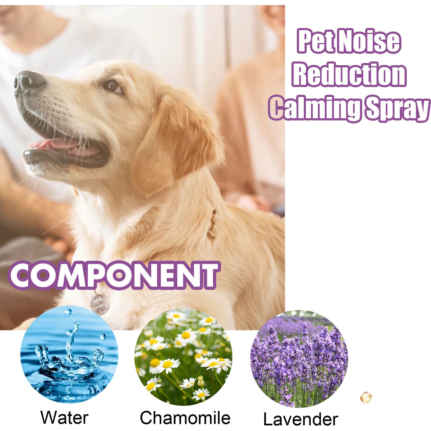 Pet Calming Spray for Dogs - Reduce Barking & Anxiety, Lavender Chamomile, 50ml