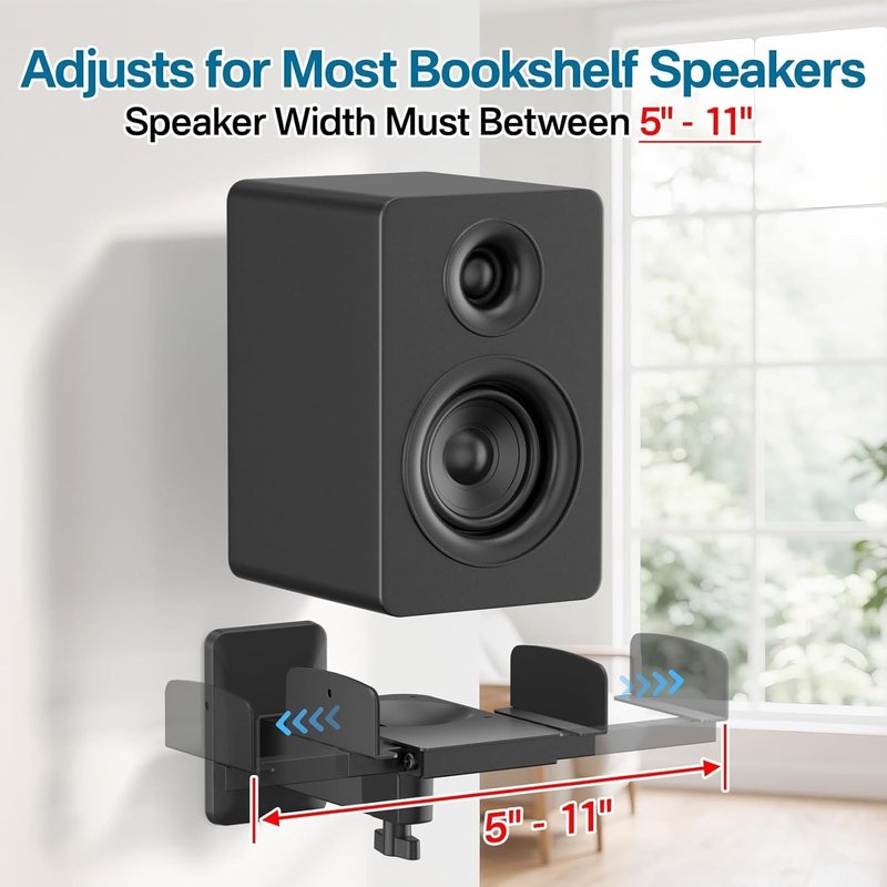 Double Clip Speaker Wall Mount 2 Pack - Black