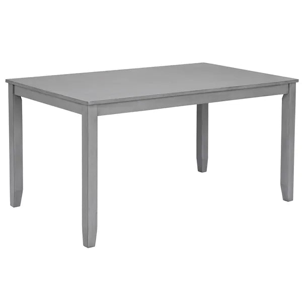 6-Piece Wooden Dining Set with Rectangular Table, 4 Chairs & Bench - Gray