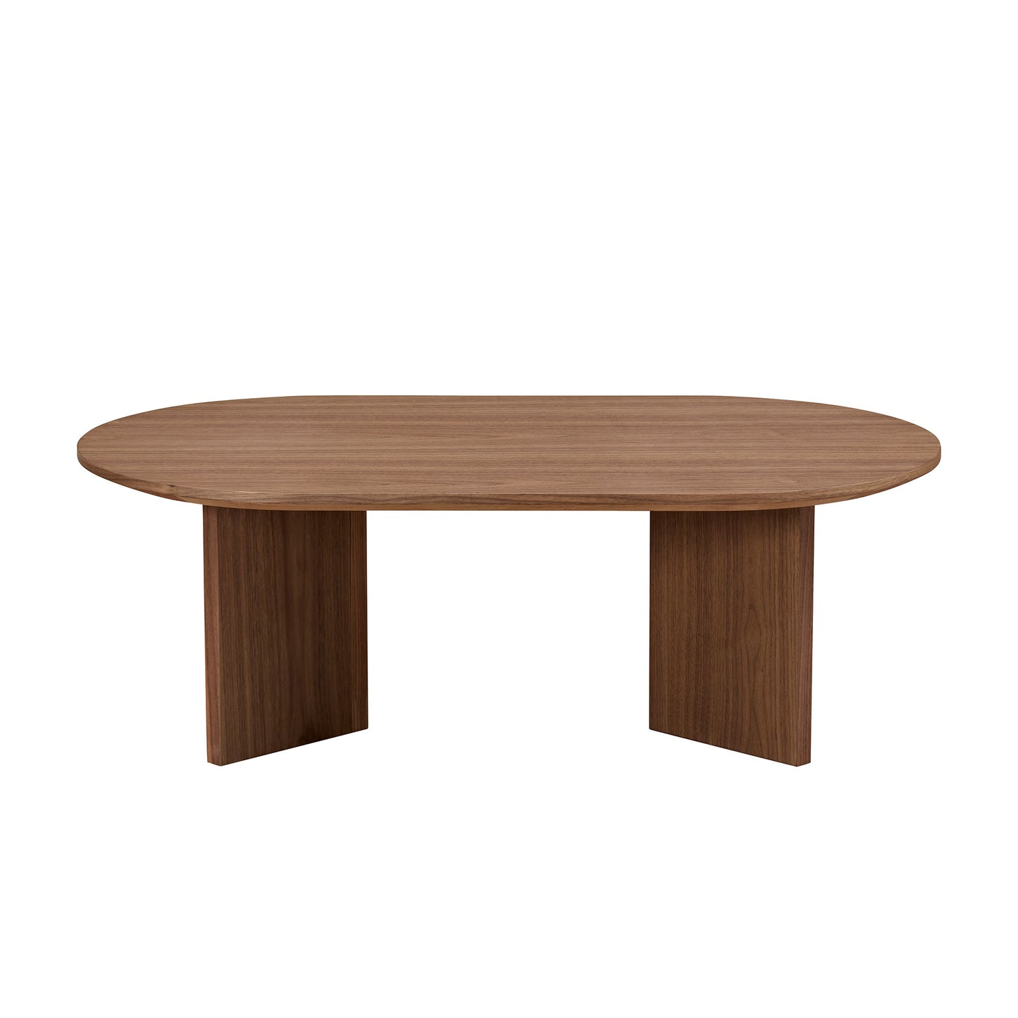 Modern Walnut Coffee Table - 39.37 Inch Oval MDF Design