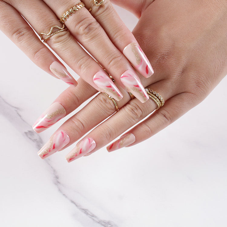 One Second Wearable Manicure Kit with Nail Stickers & Glue - Seamless & Ultra-Thin Styles