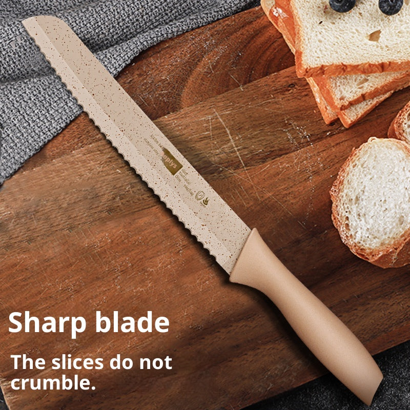 20cm Serrated Bread Knife with Black Handle - Kitchen & Dining Tool