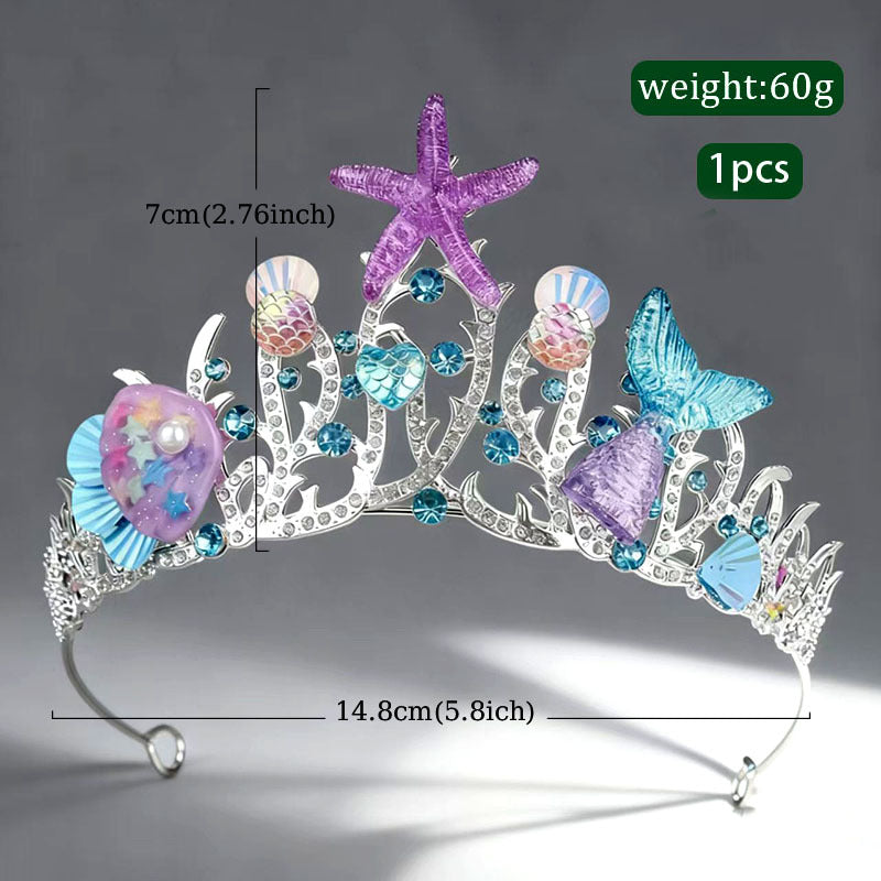 Starfish Crown Headband With Shells - Blue