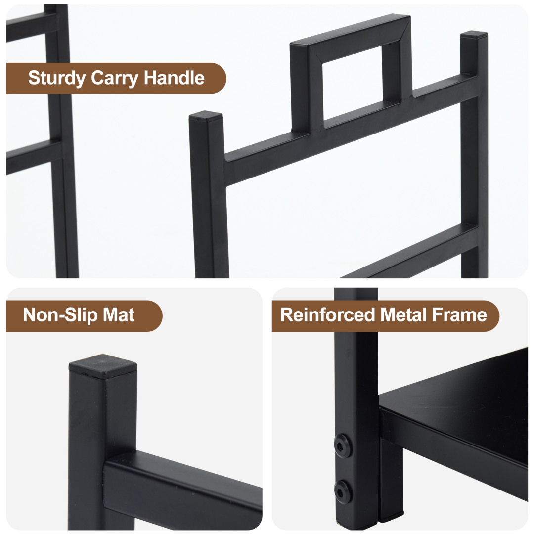 Heavy-Duty Firewood Stand for Indoor & Outdoor Use - 18in