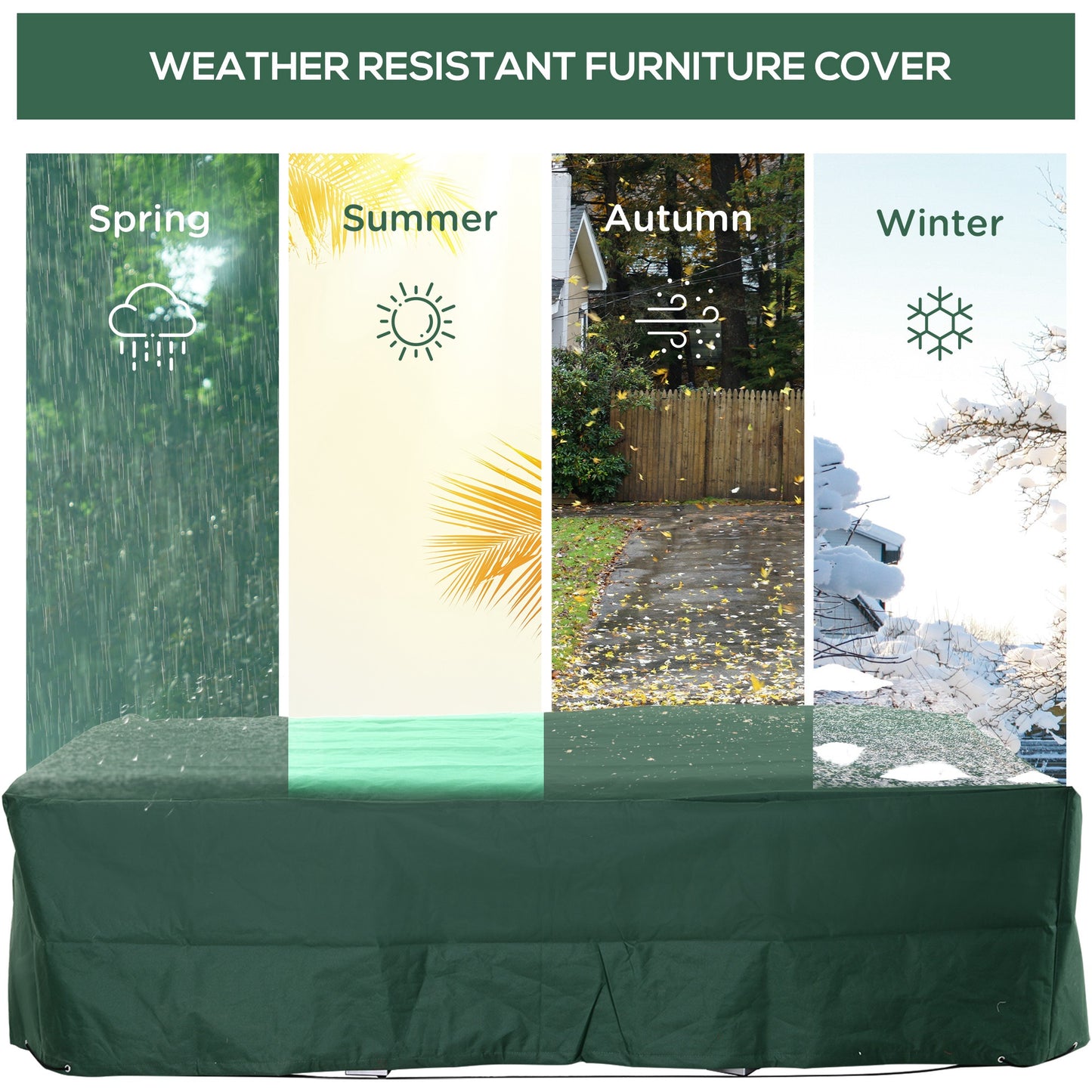 Heavy Duty Waterproof Outdoor Sectional Sofa Cover - Dark Green