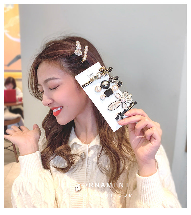 Women's Hair Clip Set - Fringe Side Barrettes in Multiple Colors & Styles