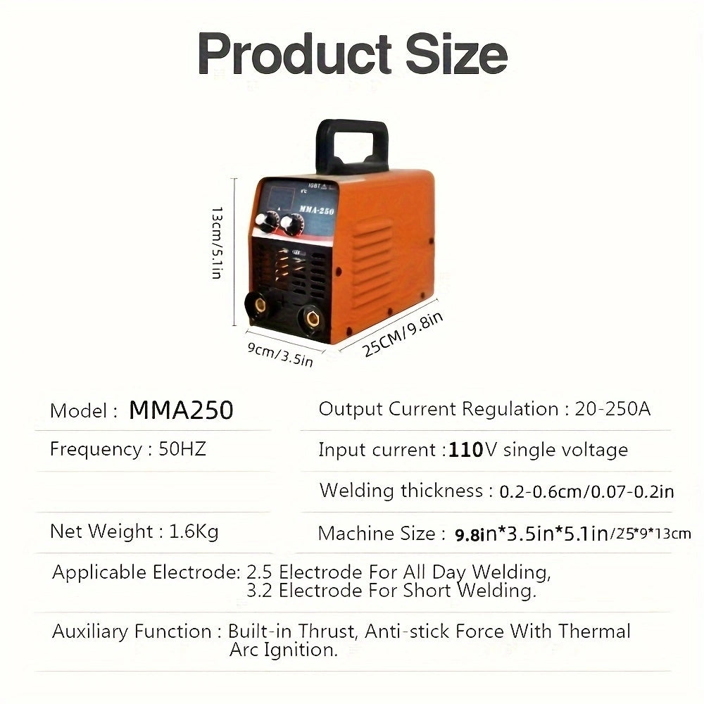 Portable MMA Inverter Welding Machine 140 Amp 2-in-1 Lift TIG Welder