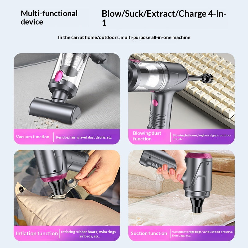 Wireless Handheld Vacuum Cleaner for Car and Home Use - Rechargeable, 12000Pa Suction, Brushless Motor