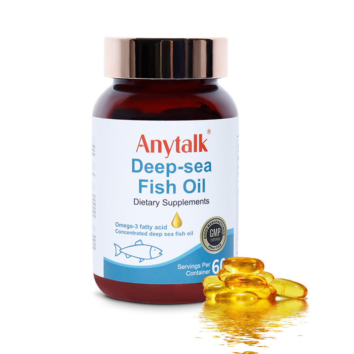 Deep-Sea Fish Oil Softgel Capsules - 60 Count