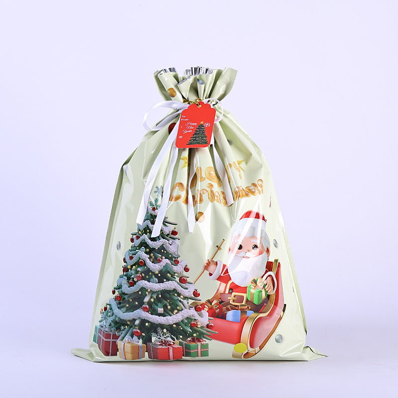 Festive Aluminum Foil Gift Bags for Christmas & New Year Party Packaging