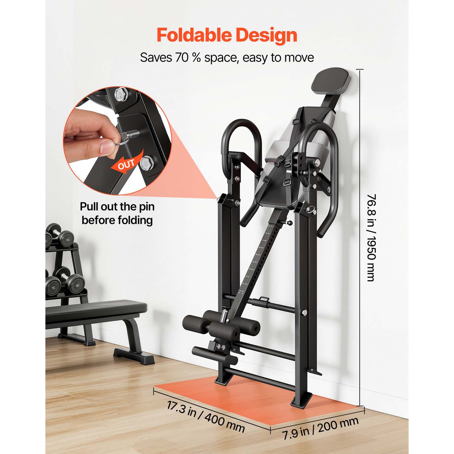 Heavy Duty Inversion Table for Back Neck Shoulder Knees Support 300 Lb Capacity